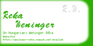 reka weninger business card